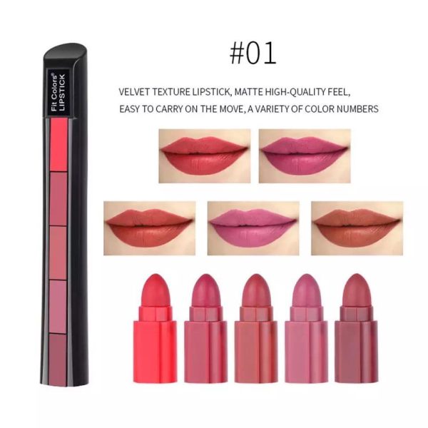 5 In 1 Huda Beauty Lipstick Shades – (random Shades)