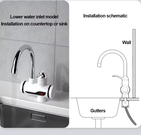 Electric Water Heating Faucet ,tap For Kitchens And Bathrooms | Display | Hot Water (without Shower )